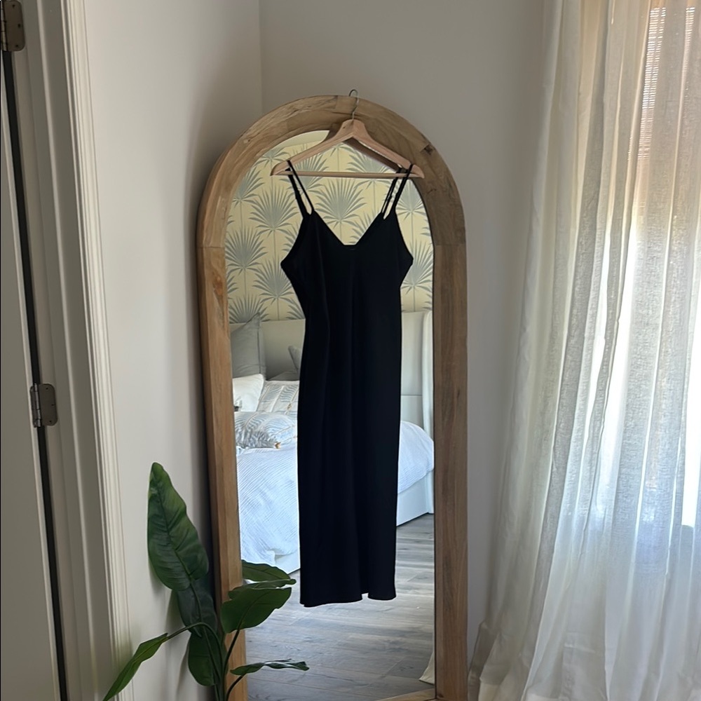 Banana Republic Black Slip Midi Dress Spaghetti Strap